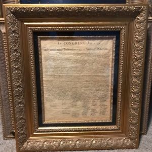 Declaration of Independence With Gold Molding